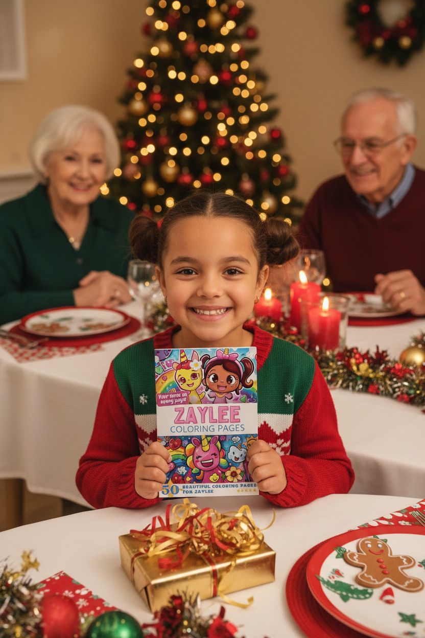 Zaylee Christmas coloring pages gift