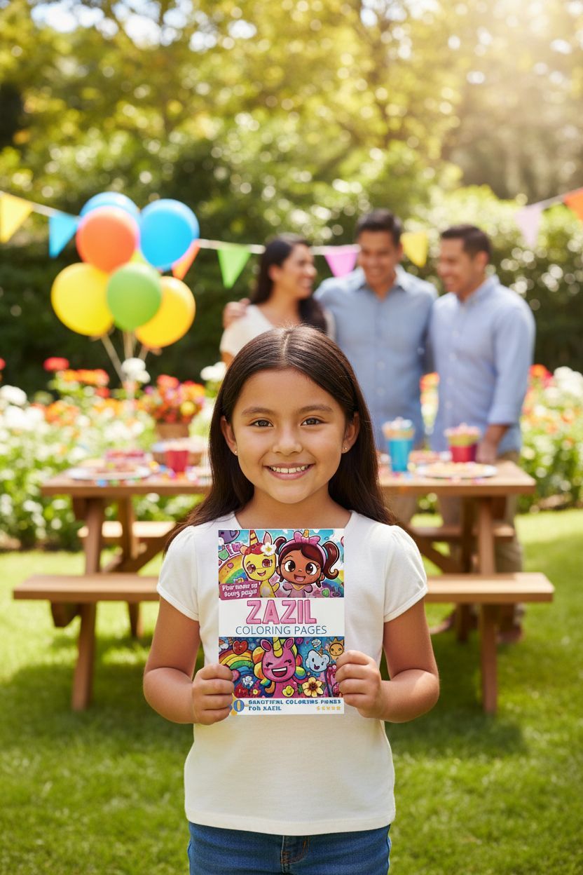 Zazil coloring book in use