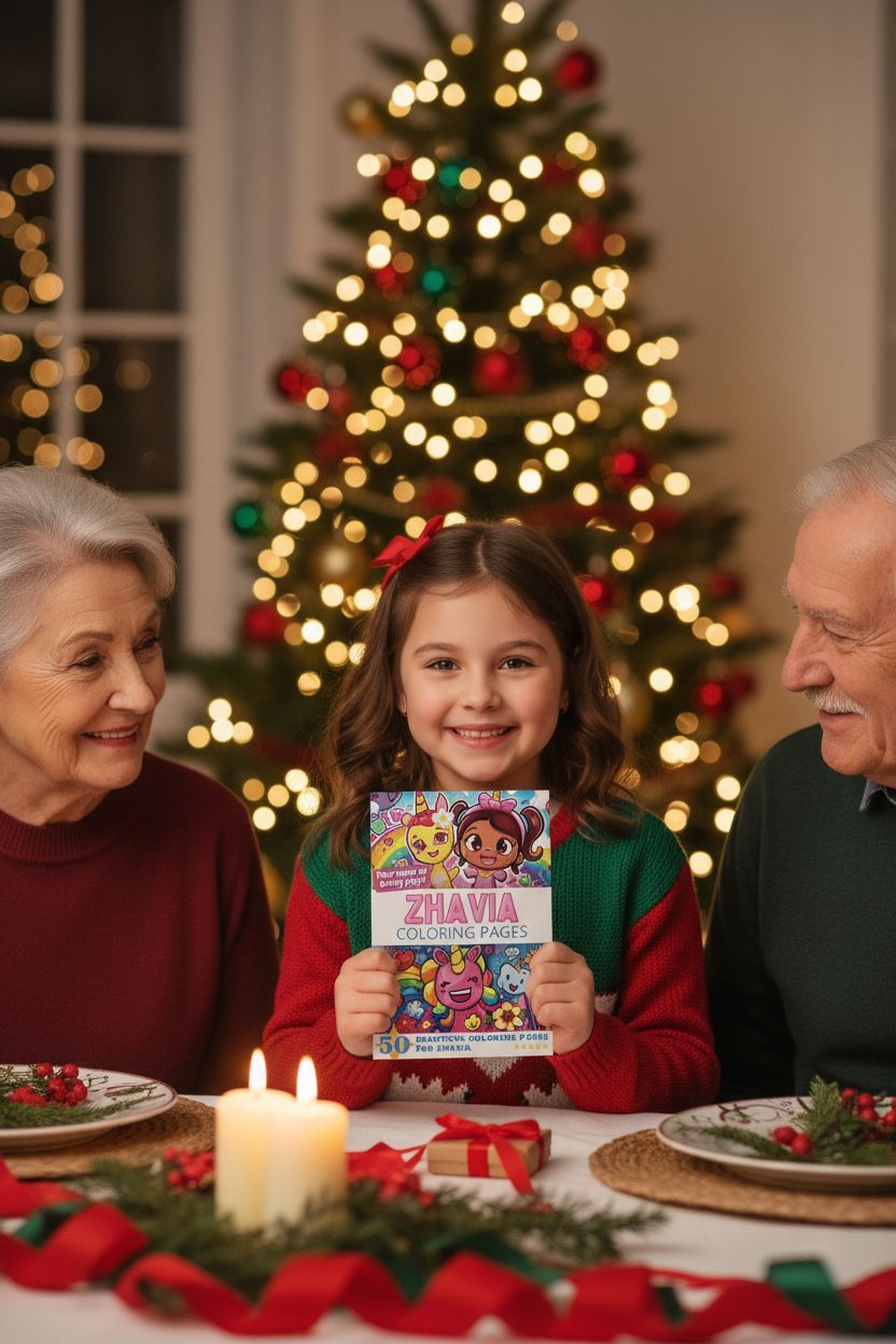 Zhavia Christmas coloring pages gift