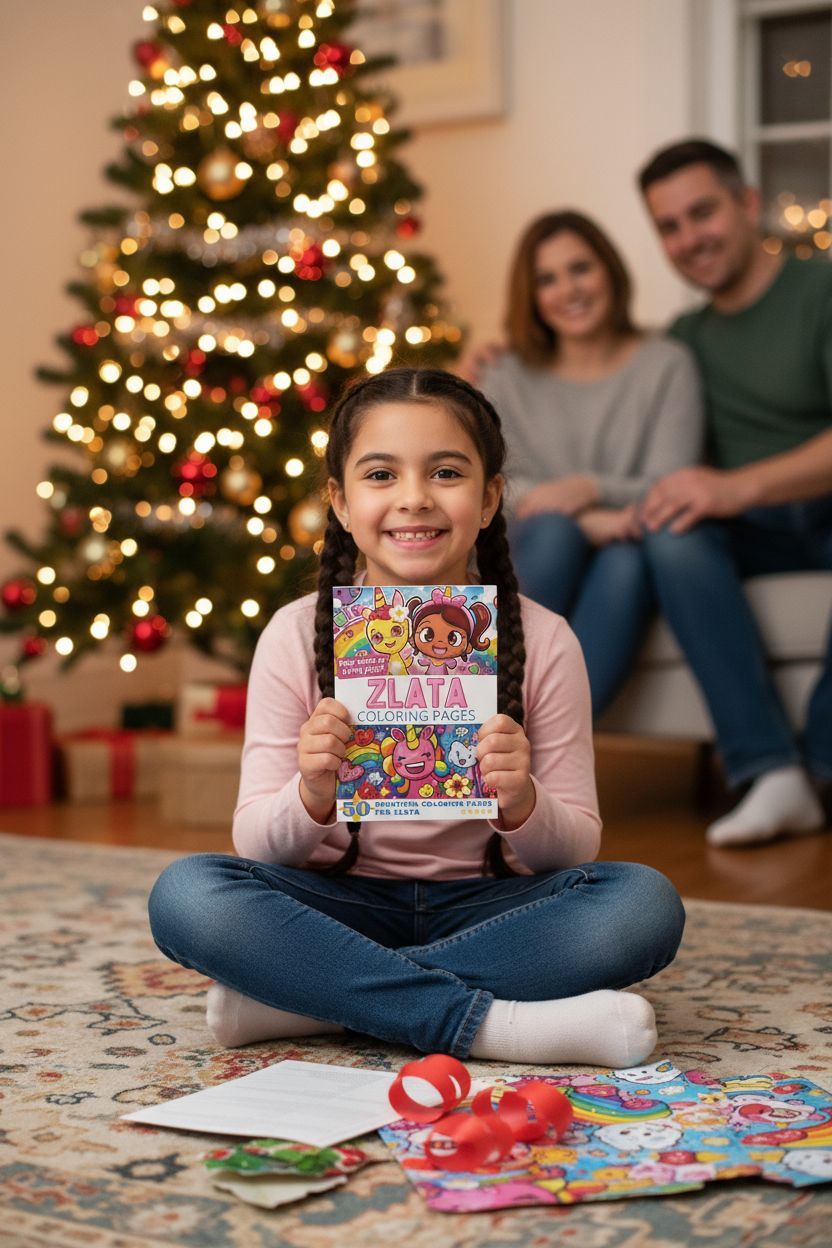 Zlata Christmas coloring pages gift