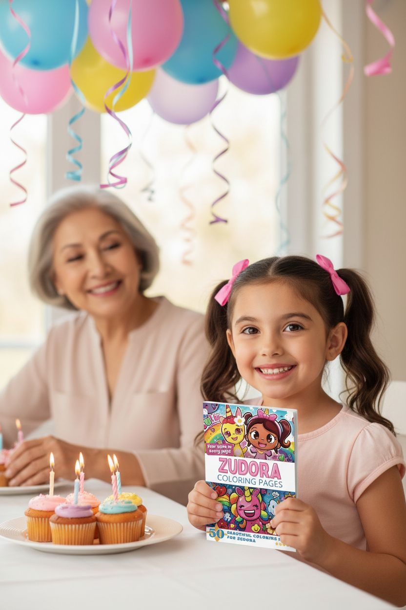 Zudora coloring book in use