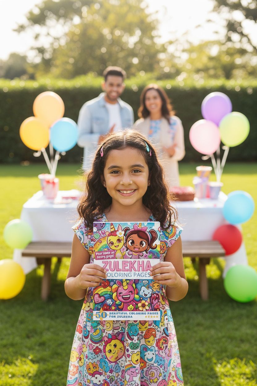 Zulekha coloring book in use