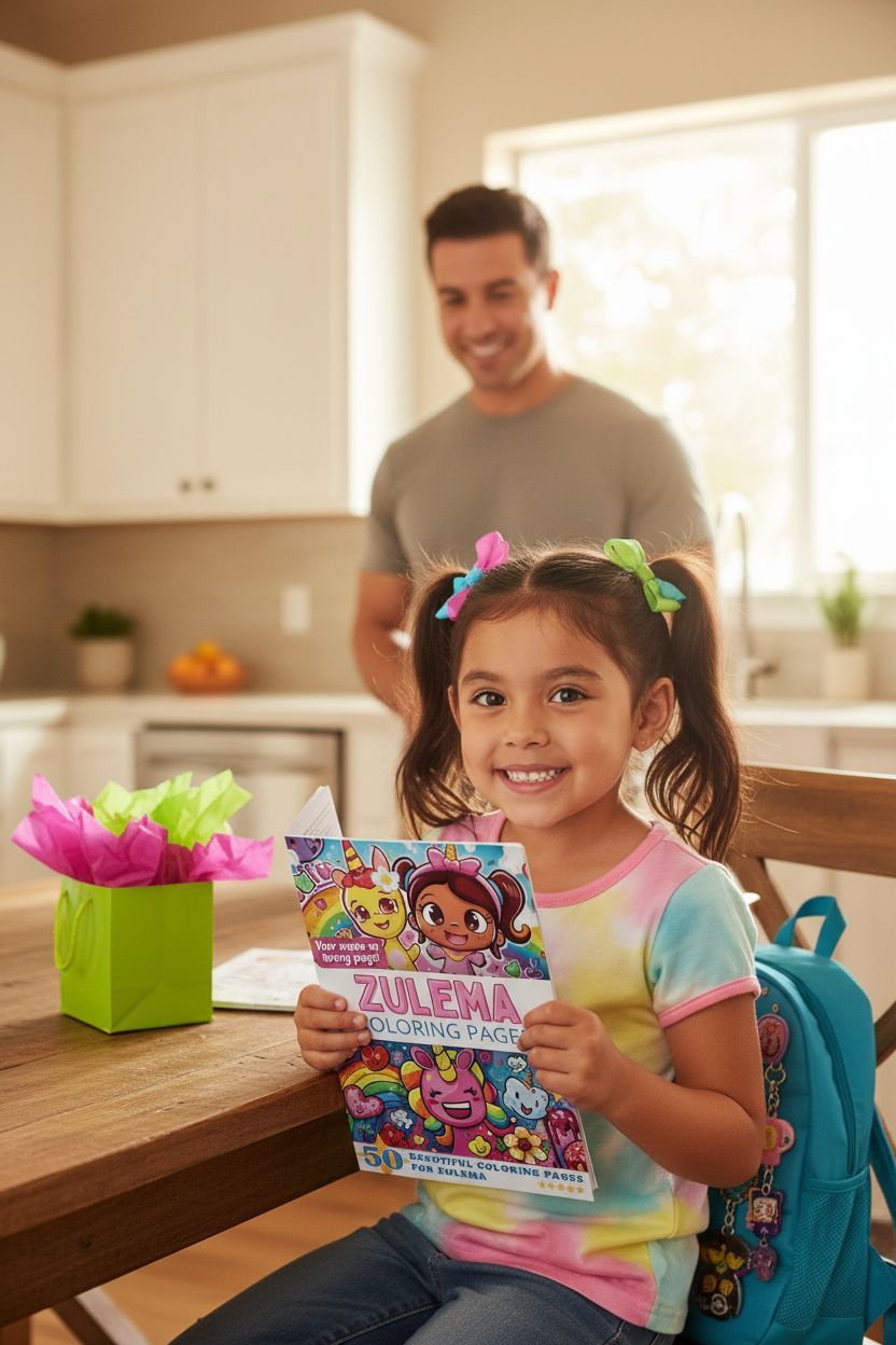 Zulema coloring book in use