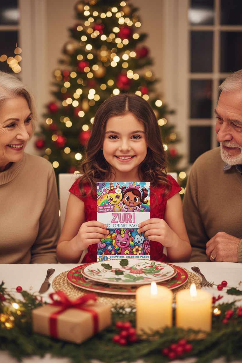 Zuri Christmas coloring pages gift